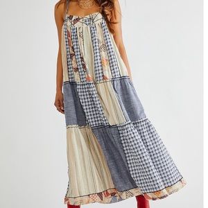 Free People Margaret Patchwork Midi Dress